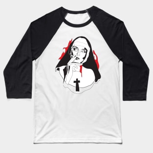 Smoking Nun - Break the Habit Baseball T-Shirt